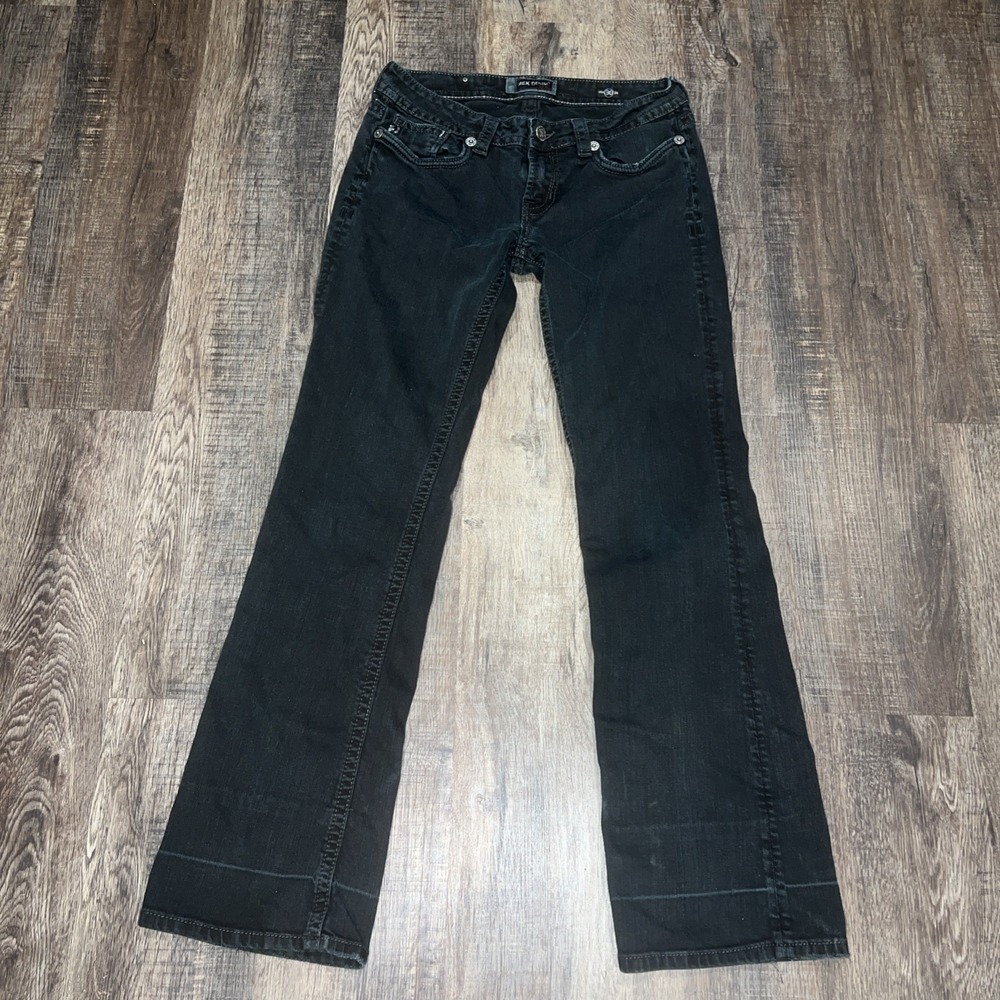MEK DNM~30 x 32~Women's Black Bootcut Denim Jeans Distressed Cotton